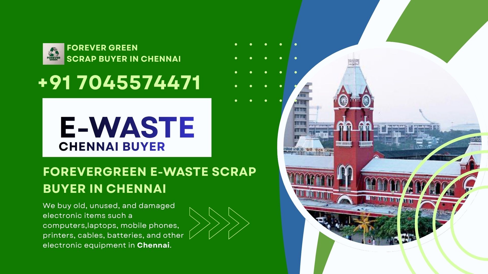 E-Waste Management Services by Forevergreen in chennai